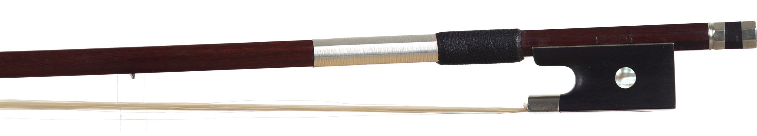 A nickel-mounted violin bow by John Dodd, circa 1795 — frog