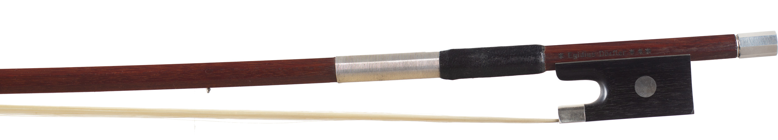 A silver-mounted viola bow by Aegidius Dorfler — frog