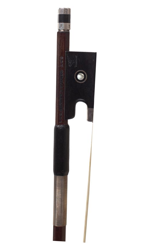 A silver-mounted violin bow by Günter A. Paulus, Germany — frog detail
