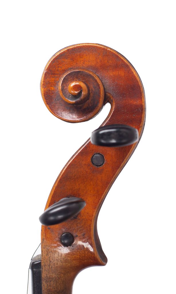 Violin, Workshop of Jerome Thibouville-Lamy, Mirecourt, circa 1910 — scroll
