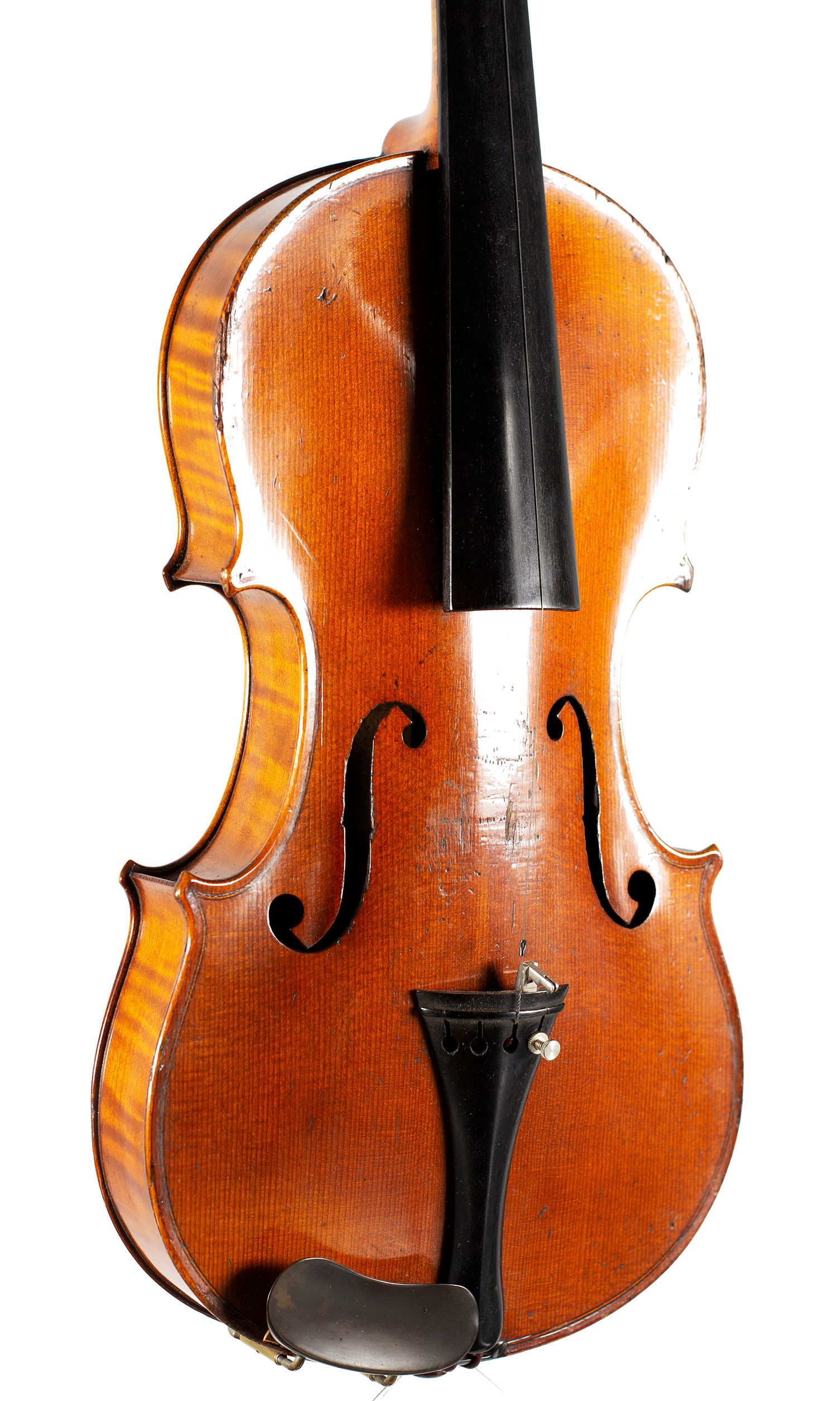 Violin, Workshop of Jerome Thibouville-Lamy, Mirecourt, circa 1910 — angled view, 30°