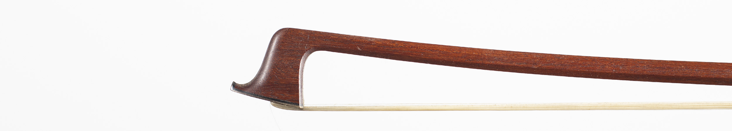 A silver-mounted violin bow by Arthur Bultitude — head