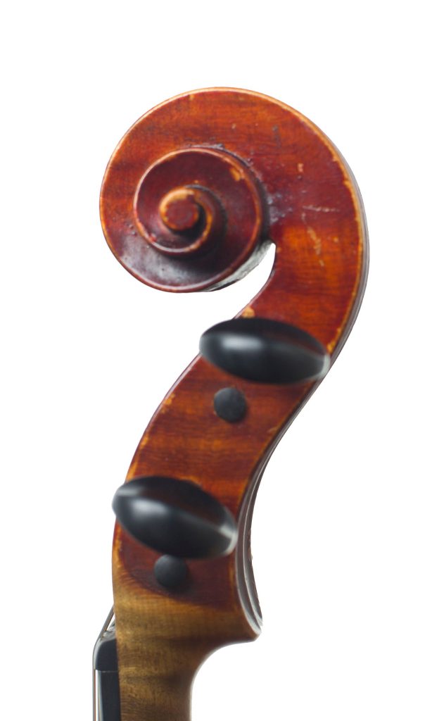 Violin by Hugh W. Cooper, Glasgow, 1908 — scroll