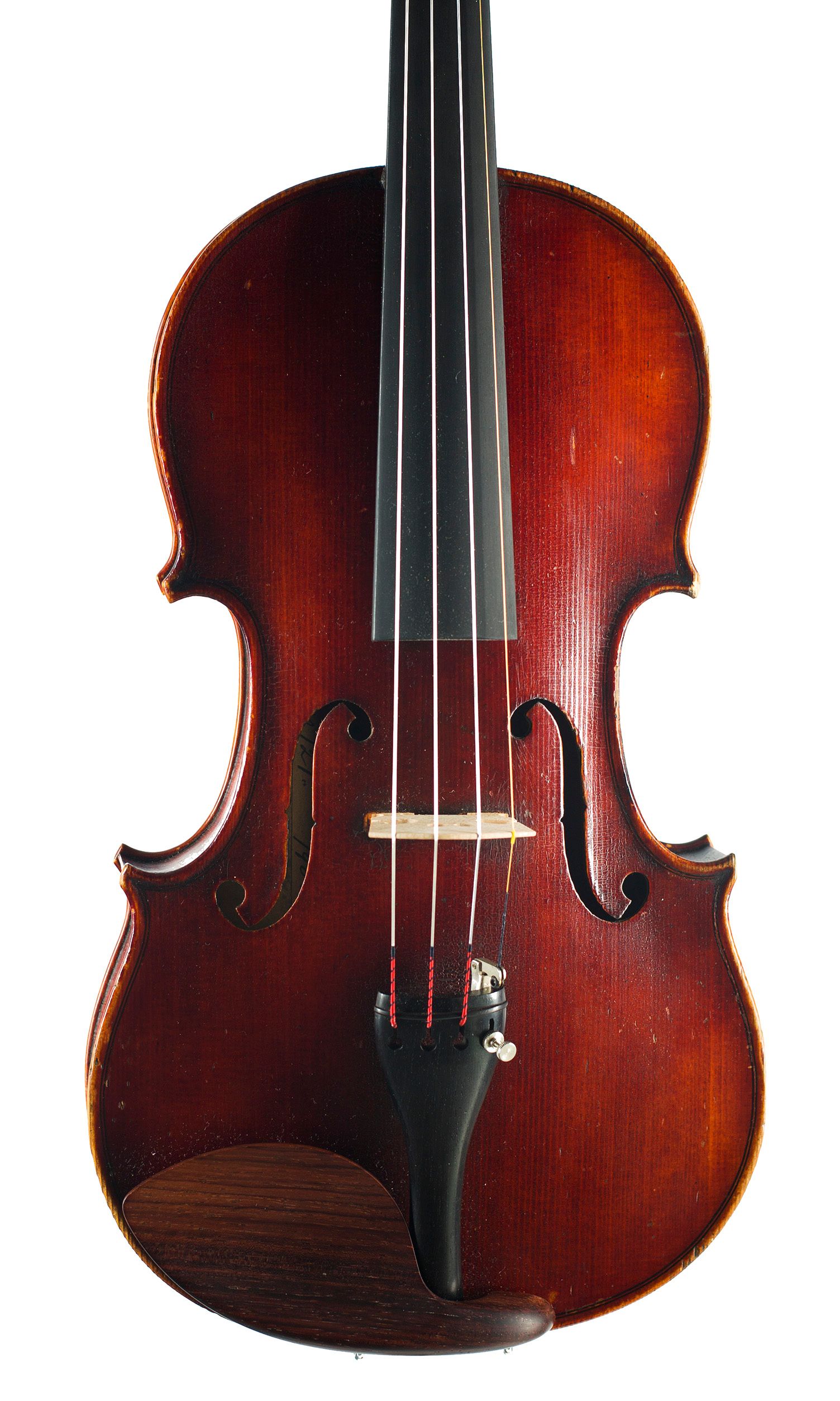 Violin by Hugh W. Cooper, Glasgow, 1908 — angled view, 10°