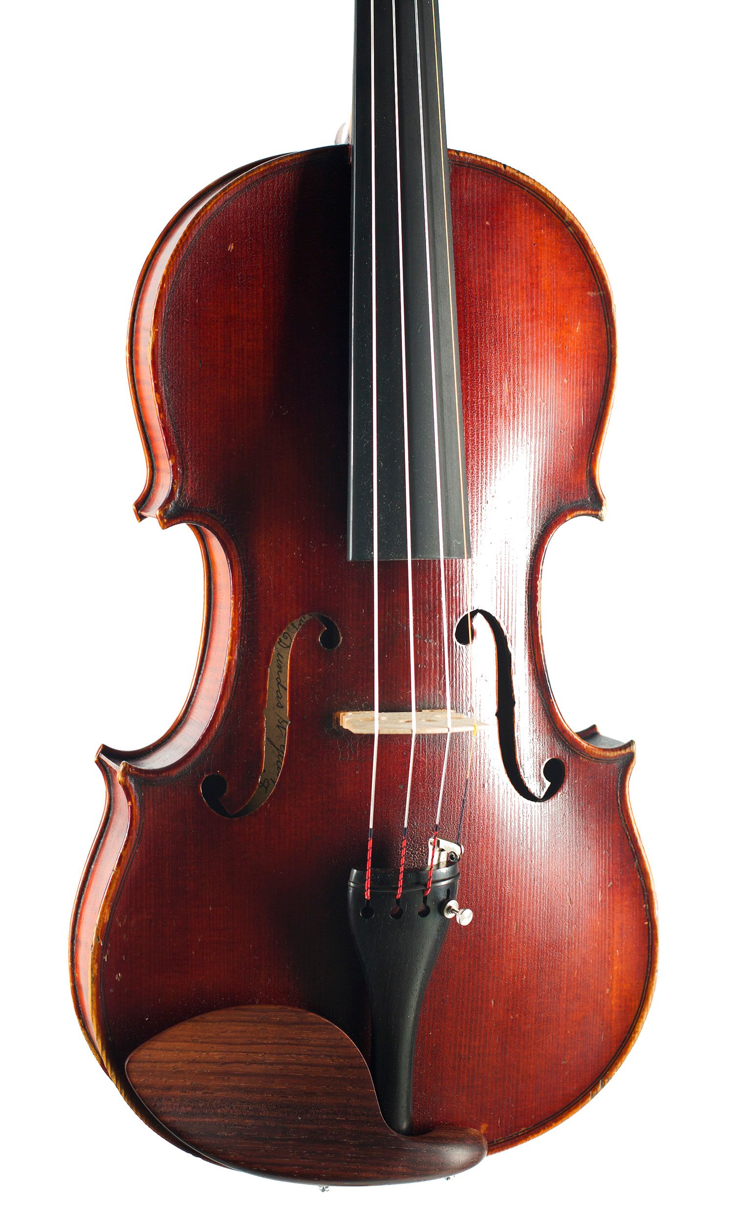 Violin by Hugh W. Cooper, Glasgow, 1908 — angled view, 20°