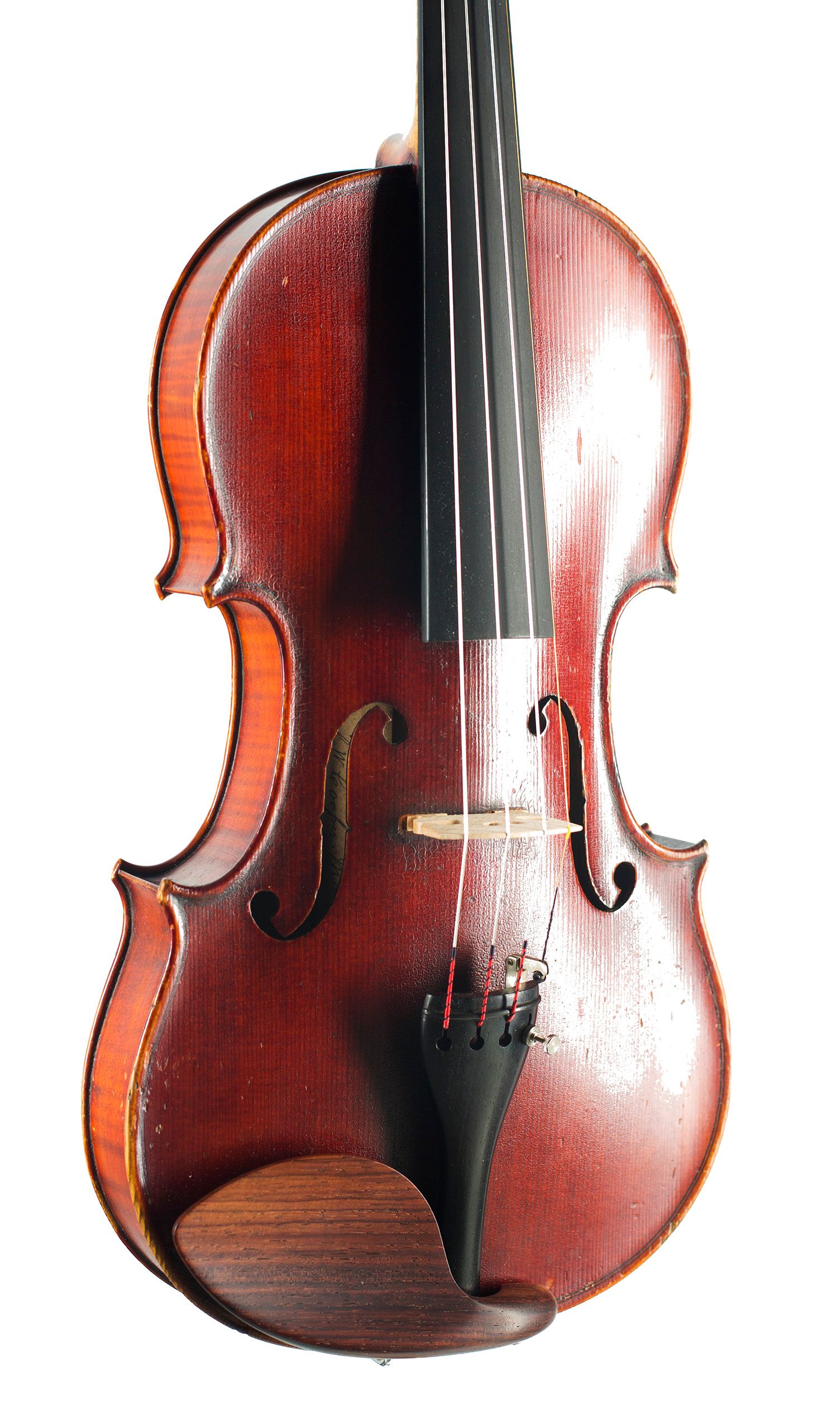 Violin by Hugh W. Cooper, Glasgow, 1908 — angled view, 30°