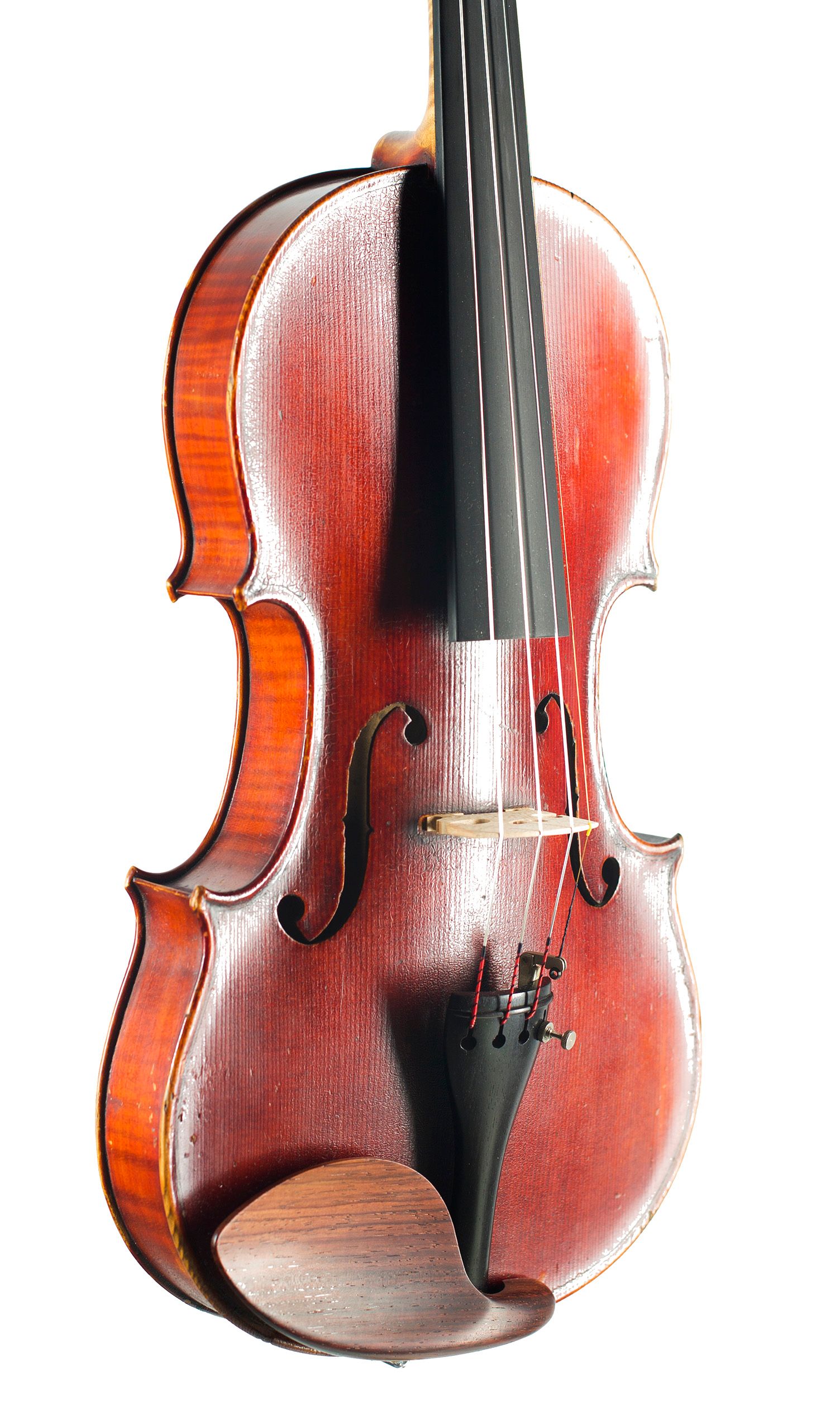 Violin by Hugh W. Cooper, Glasgow, 1908 — angled view, 40°