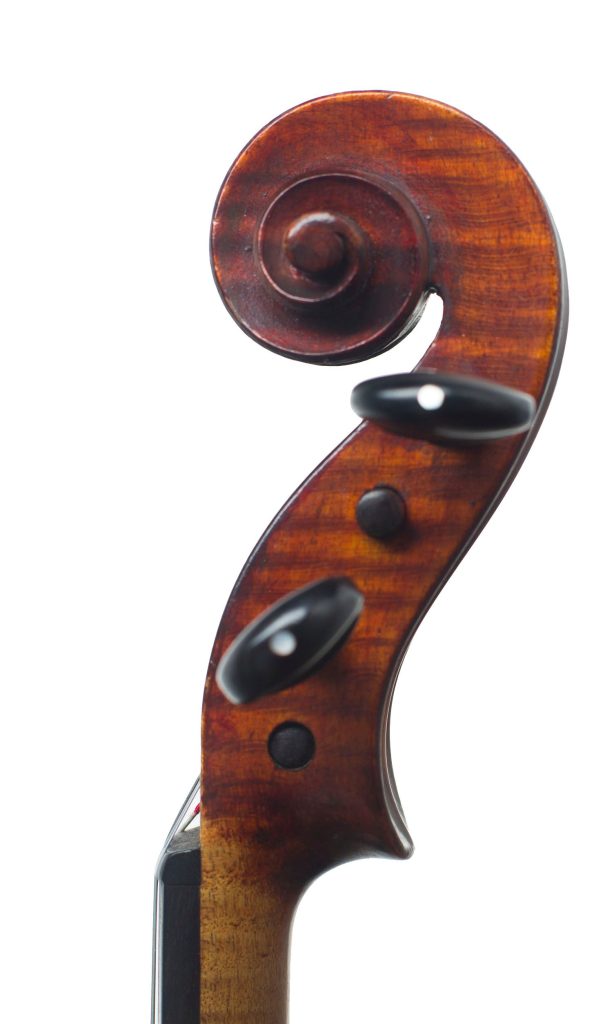 Violin by Edward Brookfield, Southport, 1898 — scroll