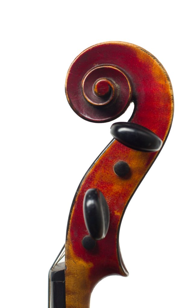 Violin by Alexandre Delanoy, Bordeaux, 1914 — scroll