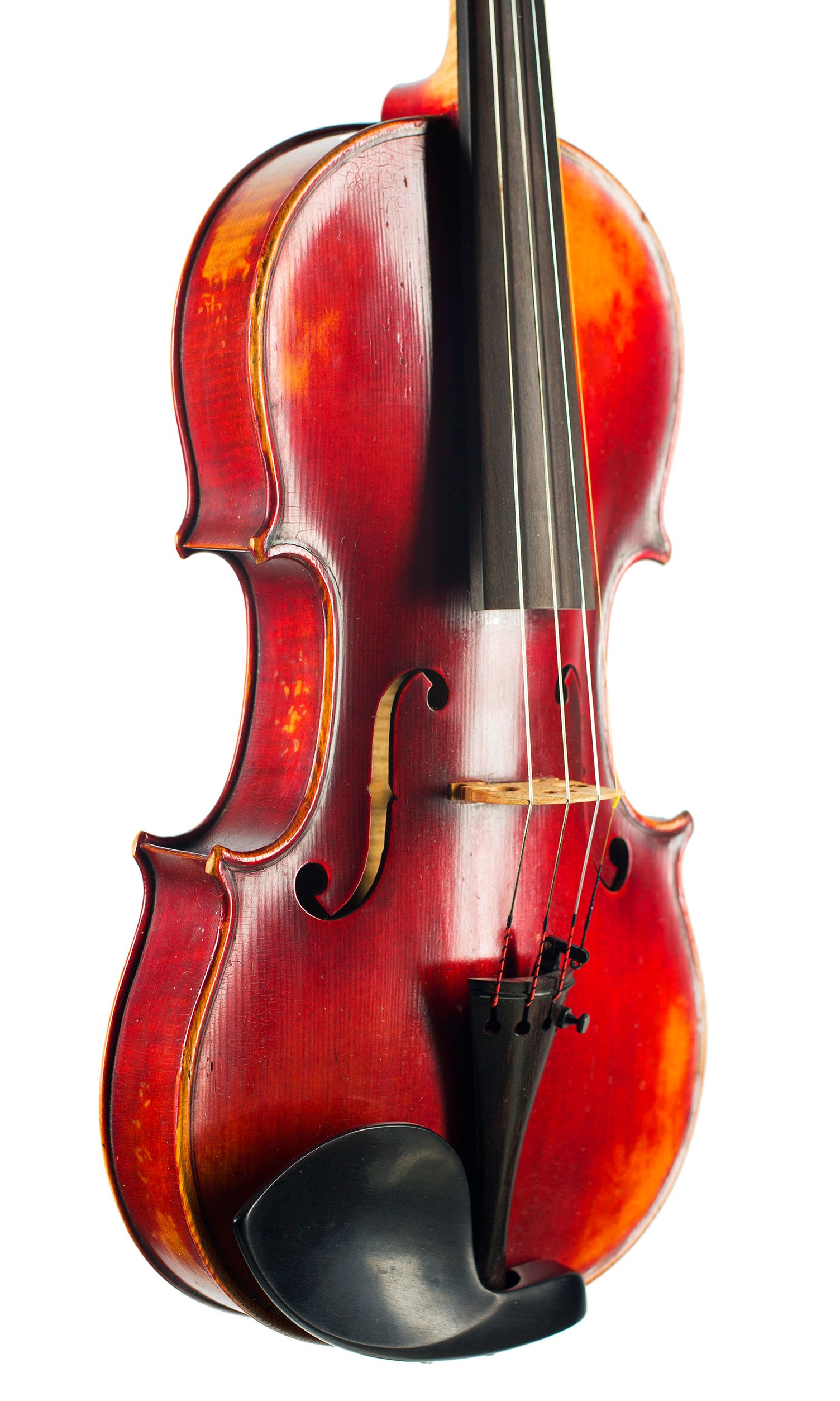 Violin by Alexandre Delanoy, Bordeaux, 1914 — angled view, 40°