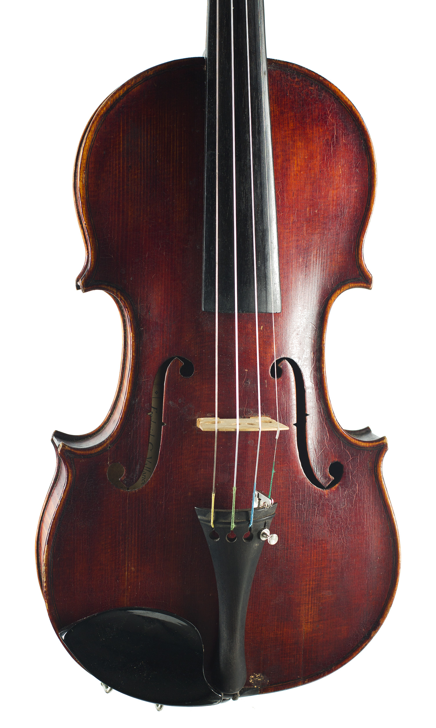 A violin by Frederick G. Vallance, Detroit, circa 1920 — angled view, 10°