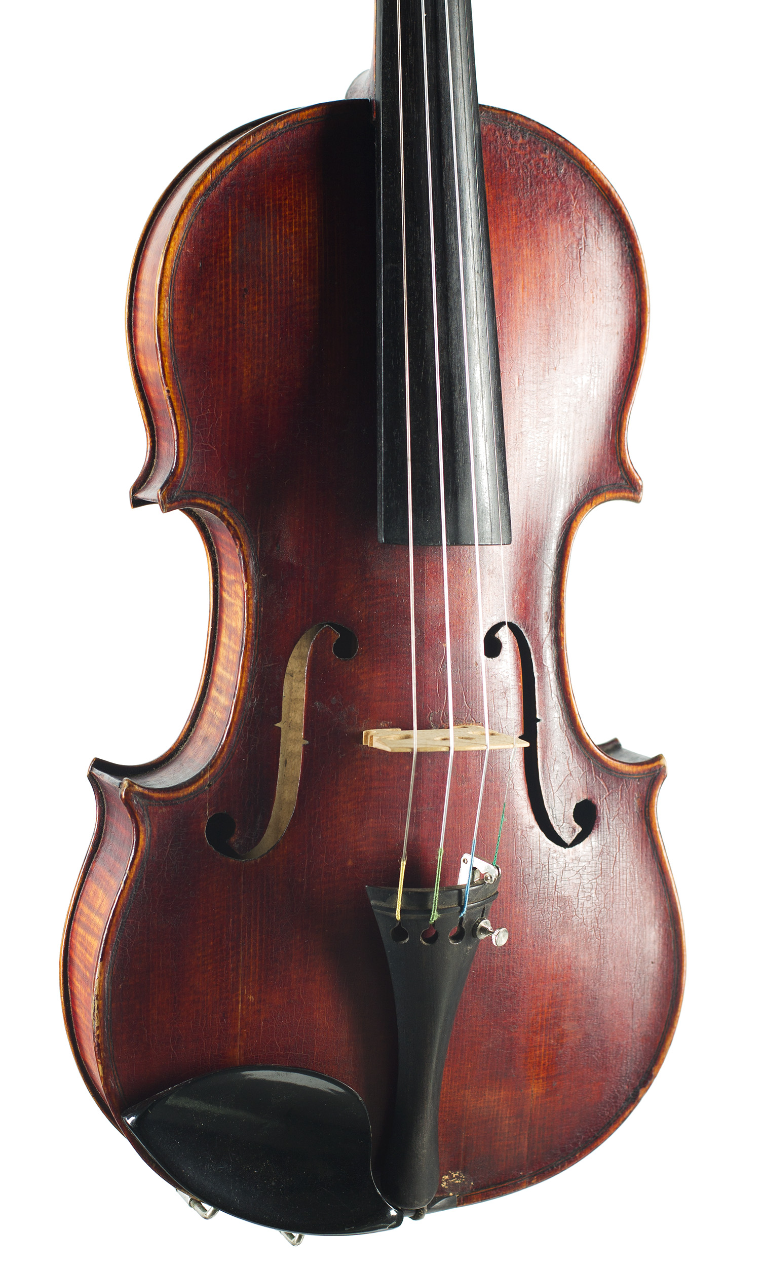 A violin by Frederick G. Vallance, Detroit, circa 1920 — angled view, 20°