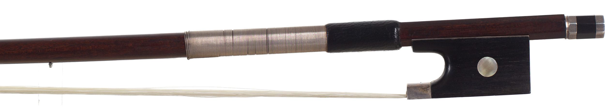 A silver-mounted violin bow by John Dodd, London, circa 1810 — frog