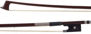 A silver-mounted violin bow by Rudolf Neudorfer — head and frog