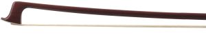 A nickel-mounted viola bow by K. Hofner — head and frog