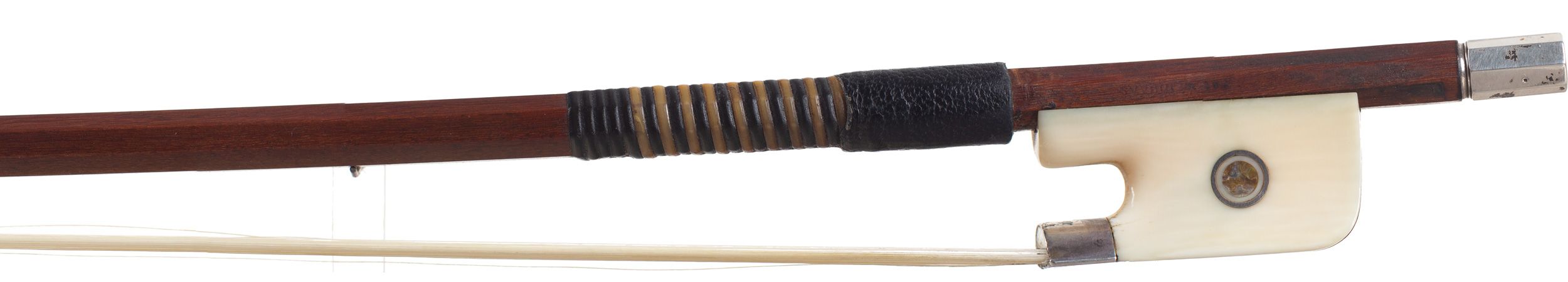 A silver-mounted cello bow by Paul Weidhass, Germany, circa 1940 — frog