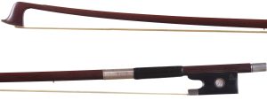 A silver-mounted viola bow by Lothar Herrmann, Germany — head and frog