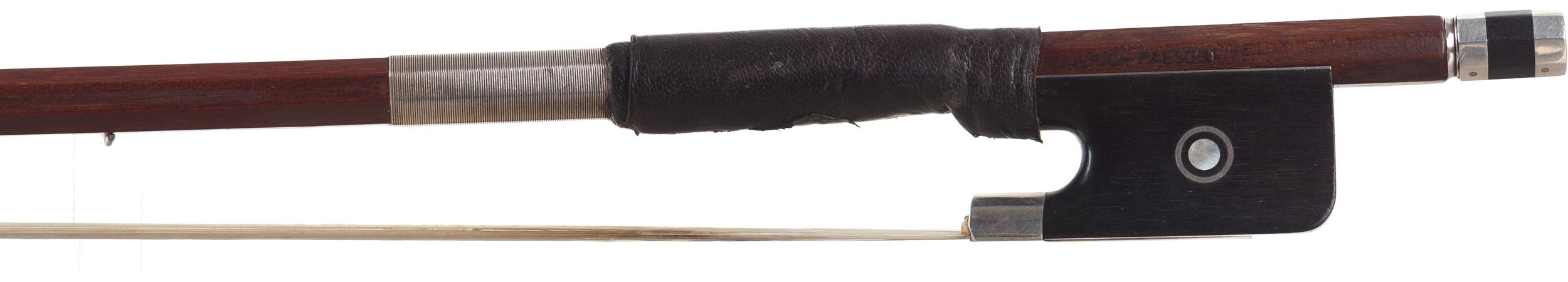 A silver-mounted viola bow by Roderich Paesold, Germany — frog