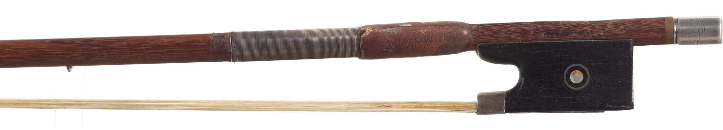 A silver-mounted violin bow by Hermann W. Prell — frog