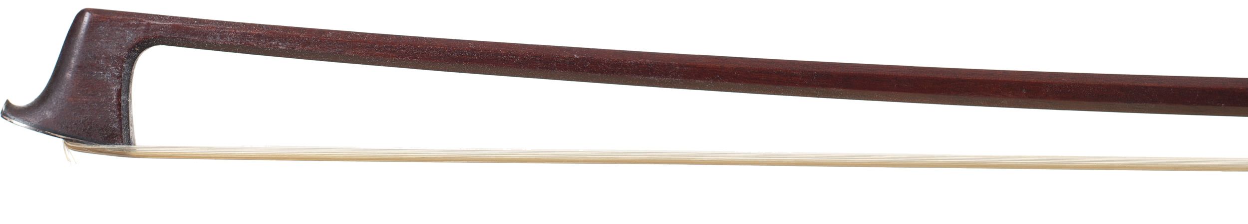 A silver-mounted violin bow by W. E. Hill & Sons, England — head