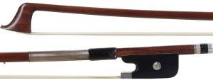 A silver-mounted cello bow by W. A. Pfretzschner, Germany — head and frog