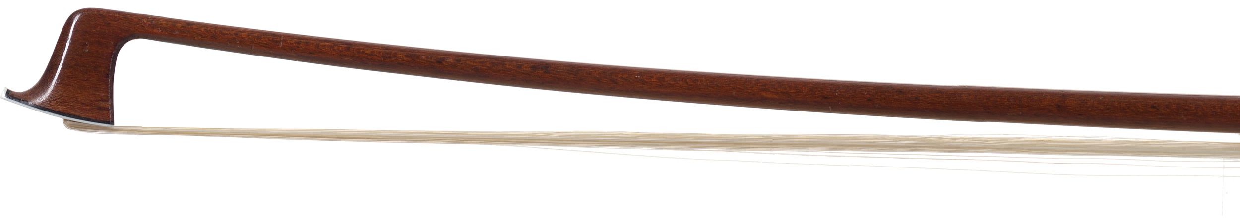 A nickel-mounted violin bow by C. A. Thomassin, Paris — head
