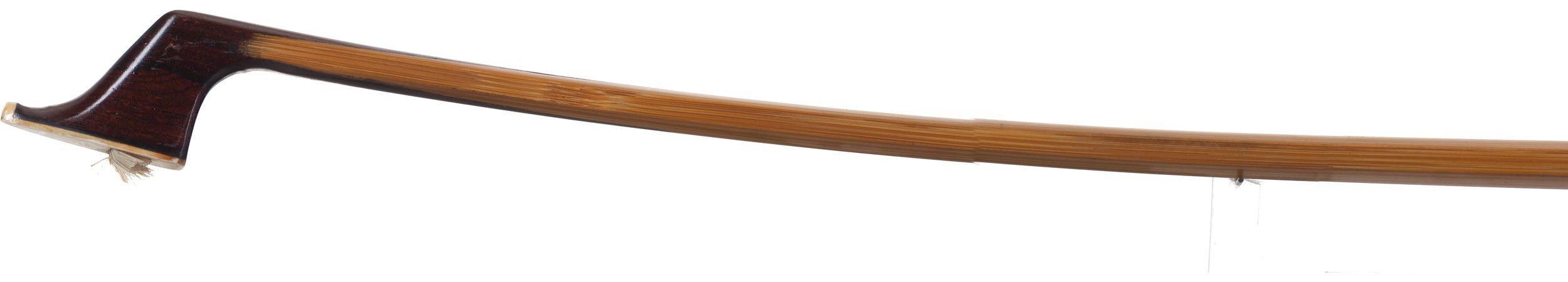 A silver-mounted cello bow by Lawrence Cocker — head