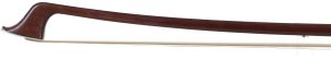 A nickel-mounted cello bow by Otto Durrschmidt — head and frog
