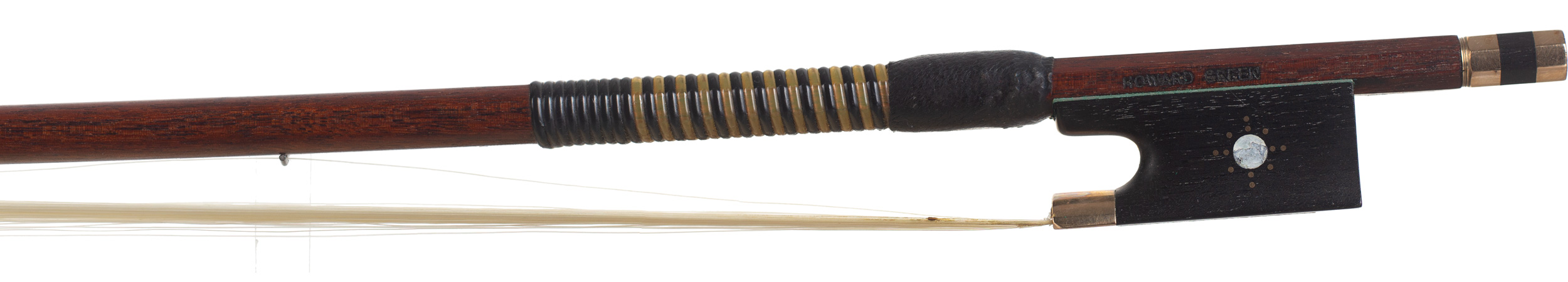 A gold-mounted violin bow by Howard Green, London — frog