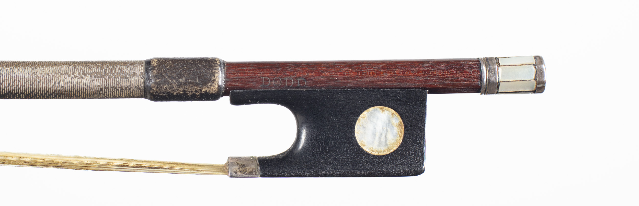 A silver-mounted violin bow by John Dodd — frog
