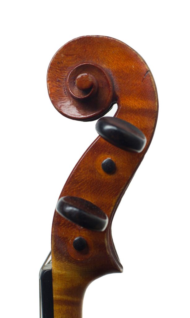 Violin by Walter H. Mayson, Manchester, 1891 — scroll