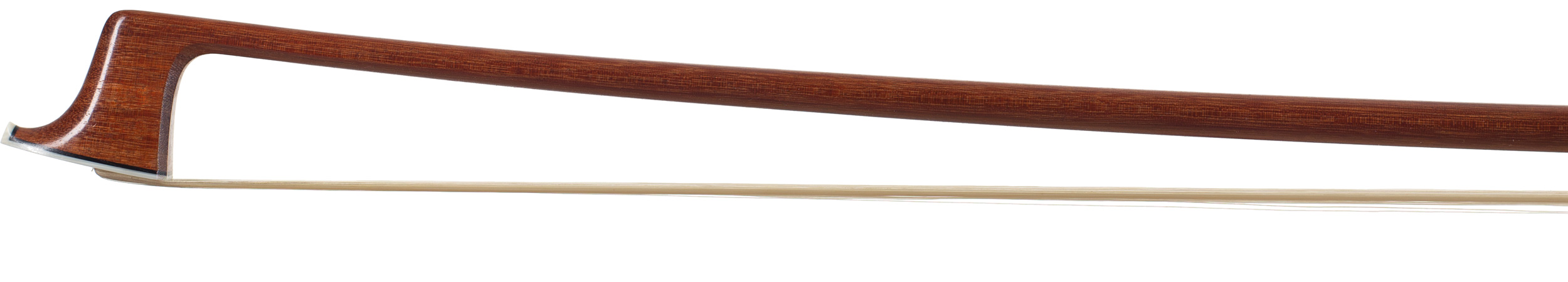 A silver-mounted contemporary violin bow by Andrew McGill, Banbury — head