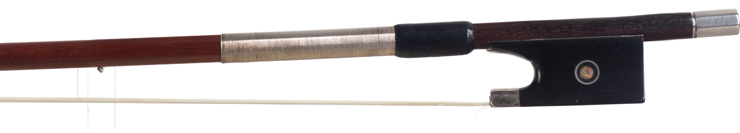 A silver-mounted violin bow by Eugene Sartory, Paris, circa 1910 — frog
