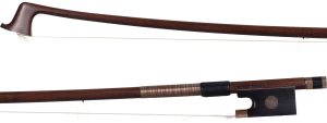 A gold-mounted viola bow by Garner Wilson — head and frog