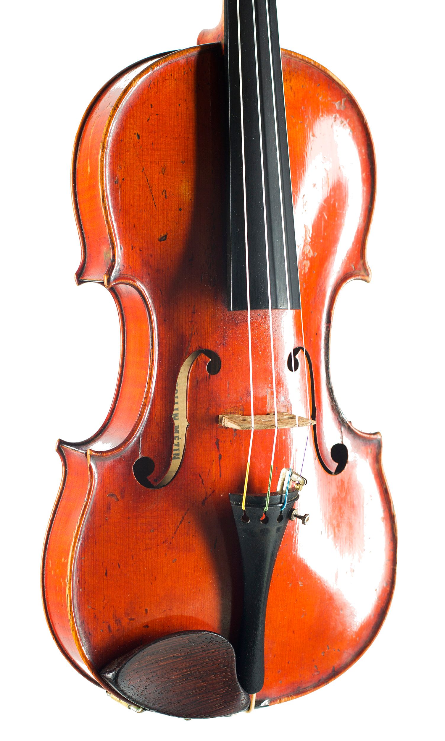 Violin, Workshop of Charles Collin-Mézin fils, Paris, circa 1900 — angled view, 30°