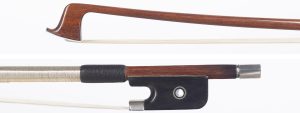 A silver-mounted violin bow, by Georges Barjonnet, France circa 1950 — head and frog