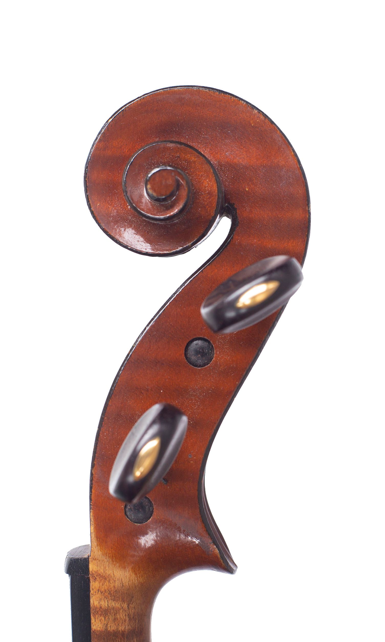Violin by Ch. J. B. Collin-Mezin, France, 1920 — scroll