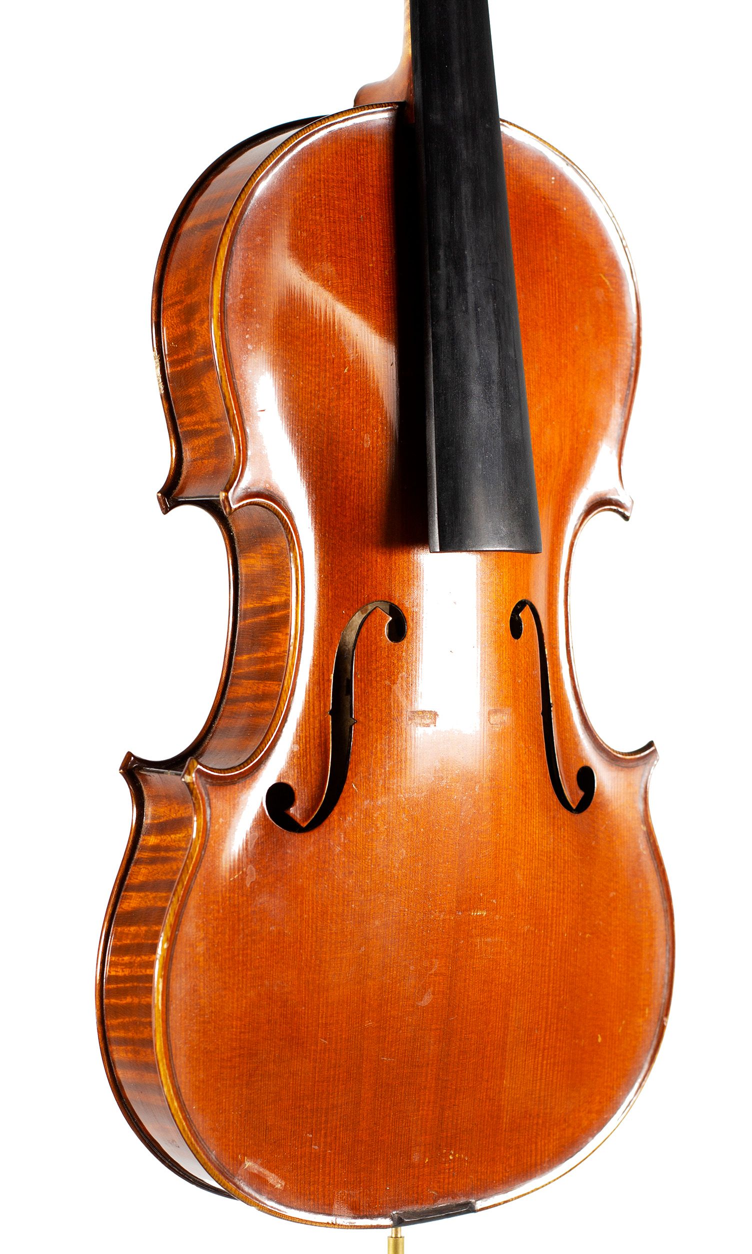 Violin by Ch. J. B. Collin-Mezin, France, 1920 — angled view, 40°