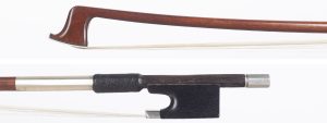 A silver-mounted violin bow by E. F. Ouchard, Père — head and frog