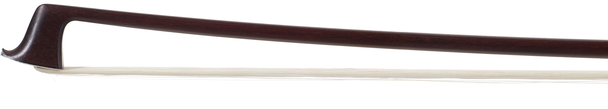 A silver-mounted violin bow by W. E. Hill & Sons, England — head