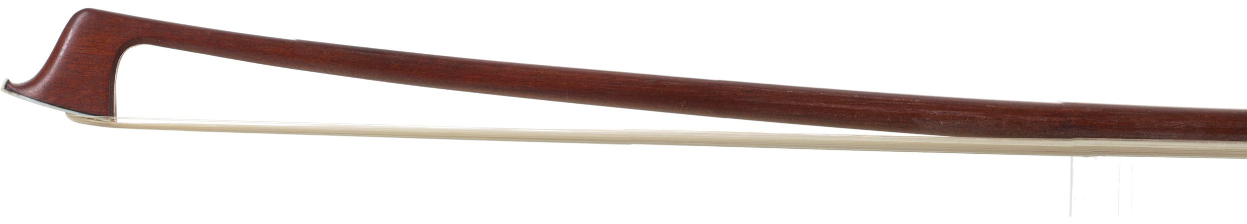 A nickel-mounted viola bow by Roger François Lotte, France — head