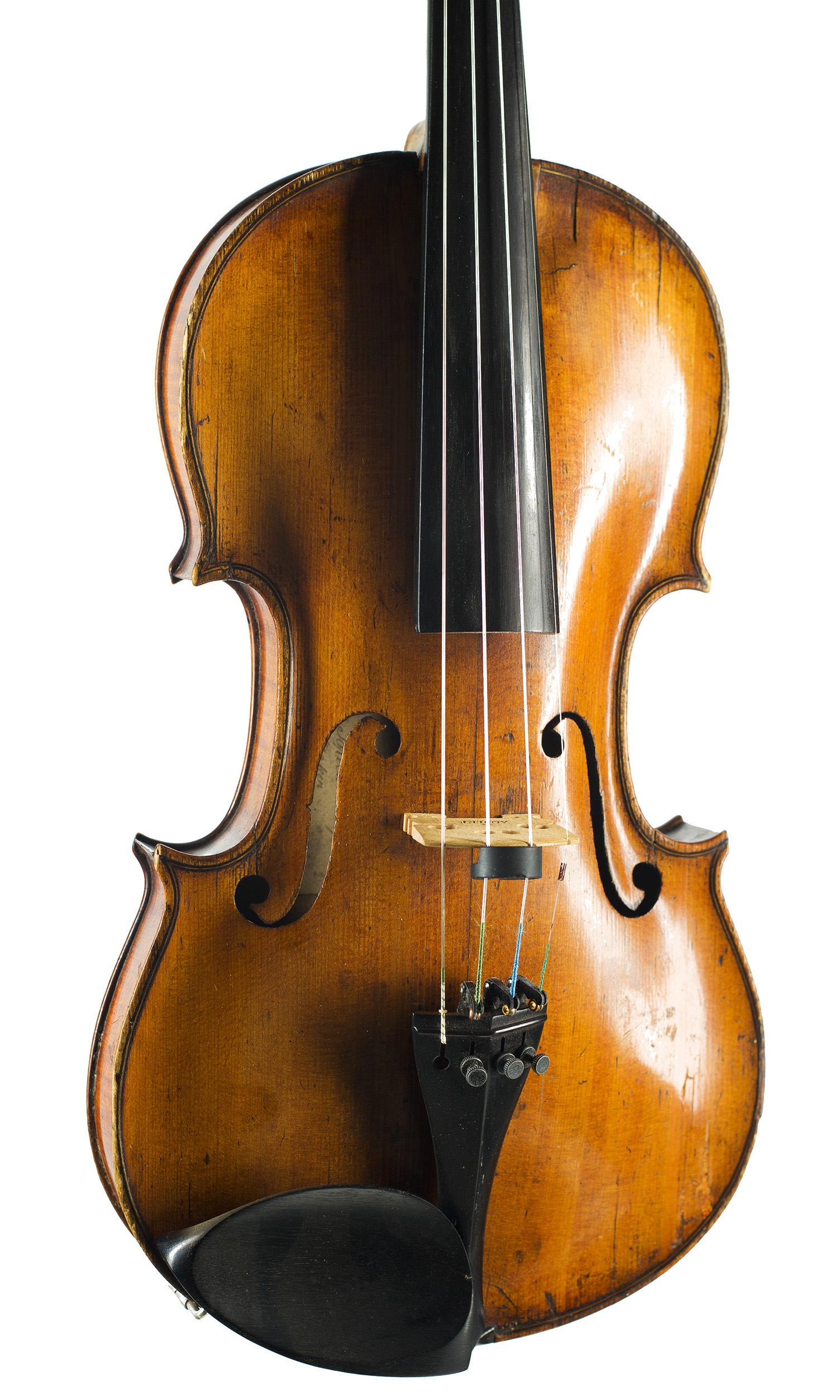 A violin by John Breckinridge, Glasgow, 1870 — angled view, 20°