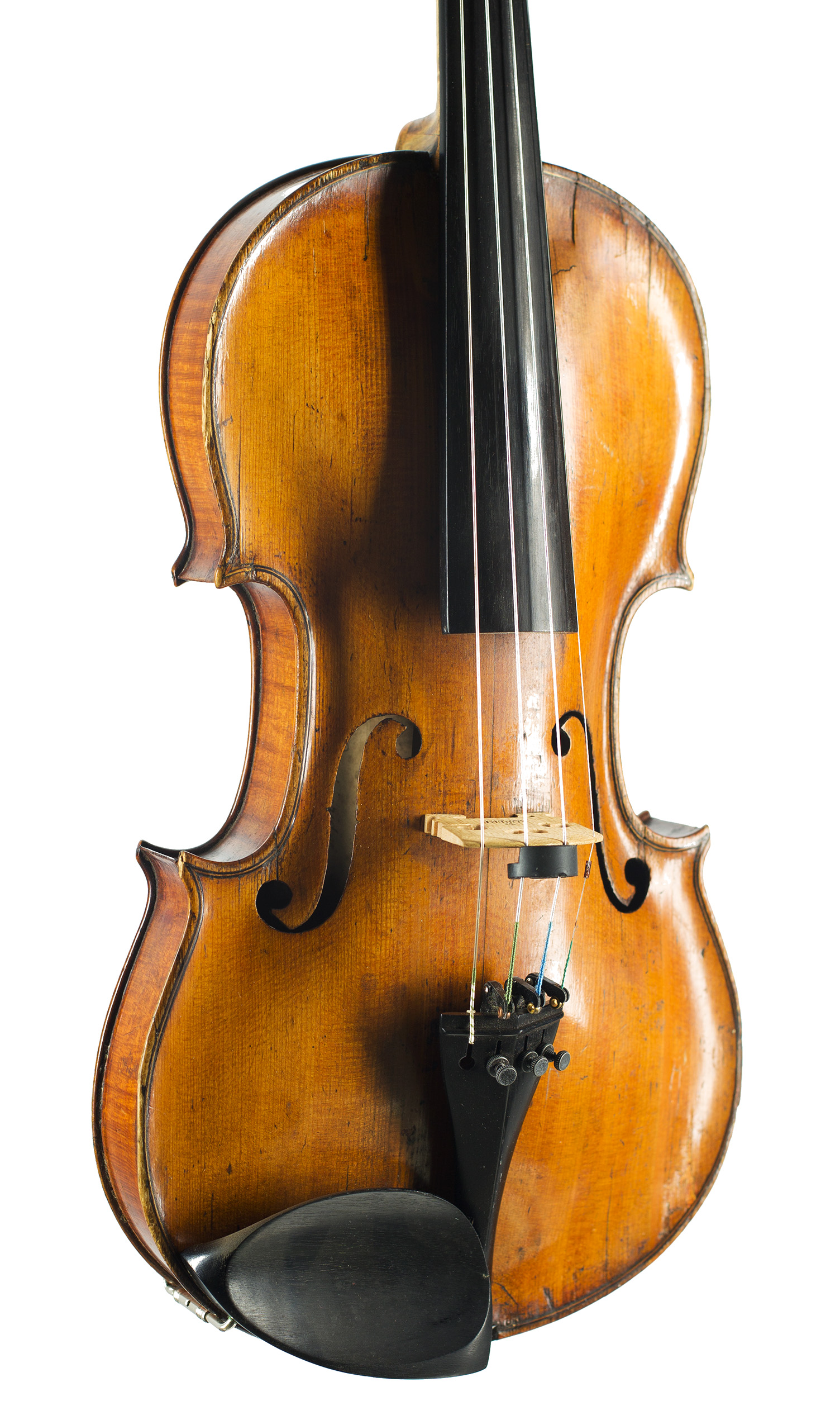A violin by John Breckinridge, Glasgow, 1870 — angled view, 30°