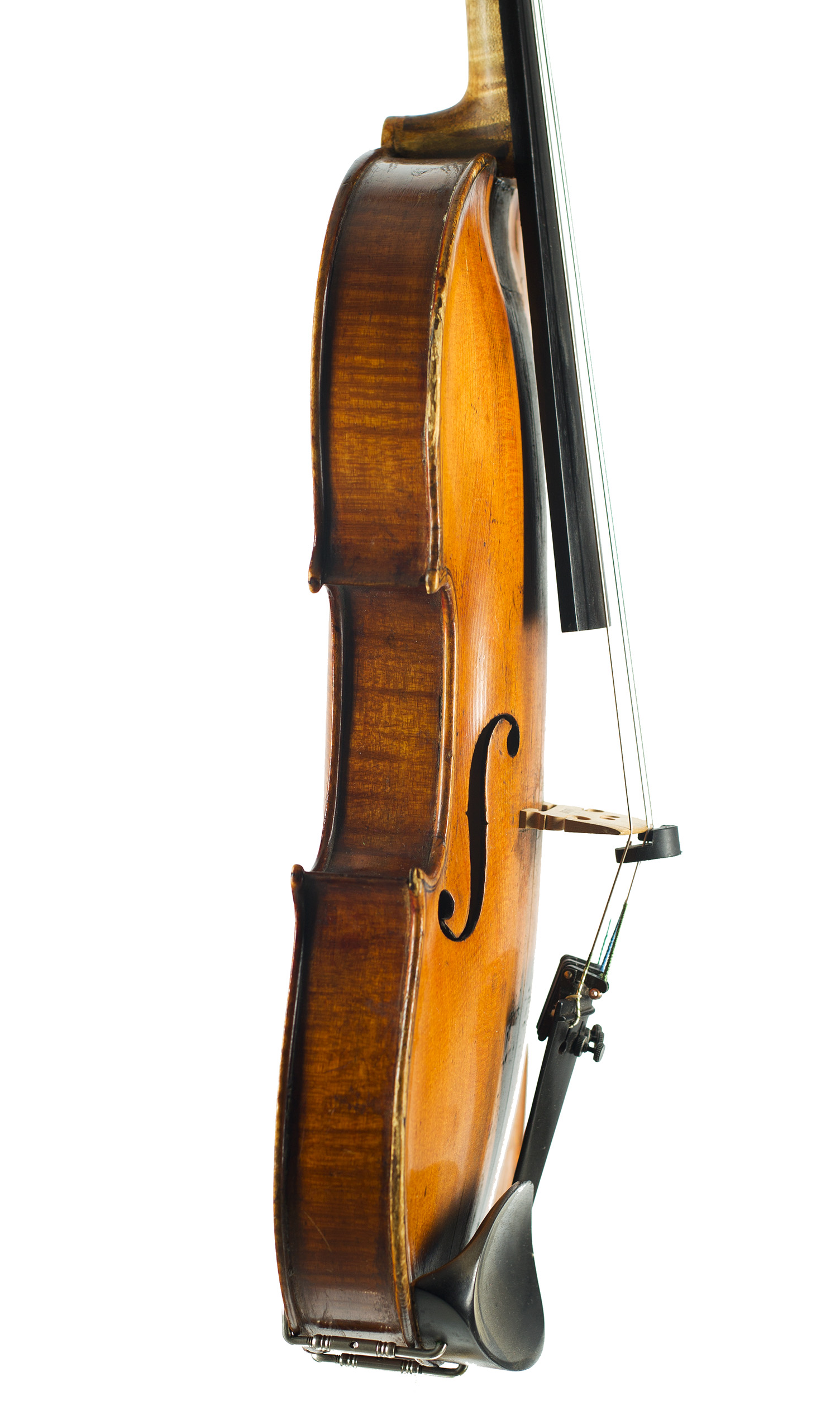A violin by John Breckinridge, Glasgow, 1870 — angled view, 80°