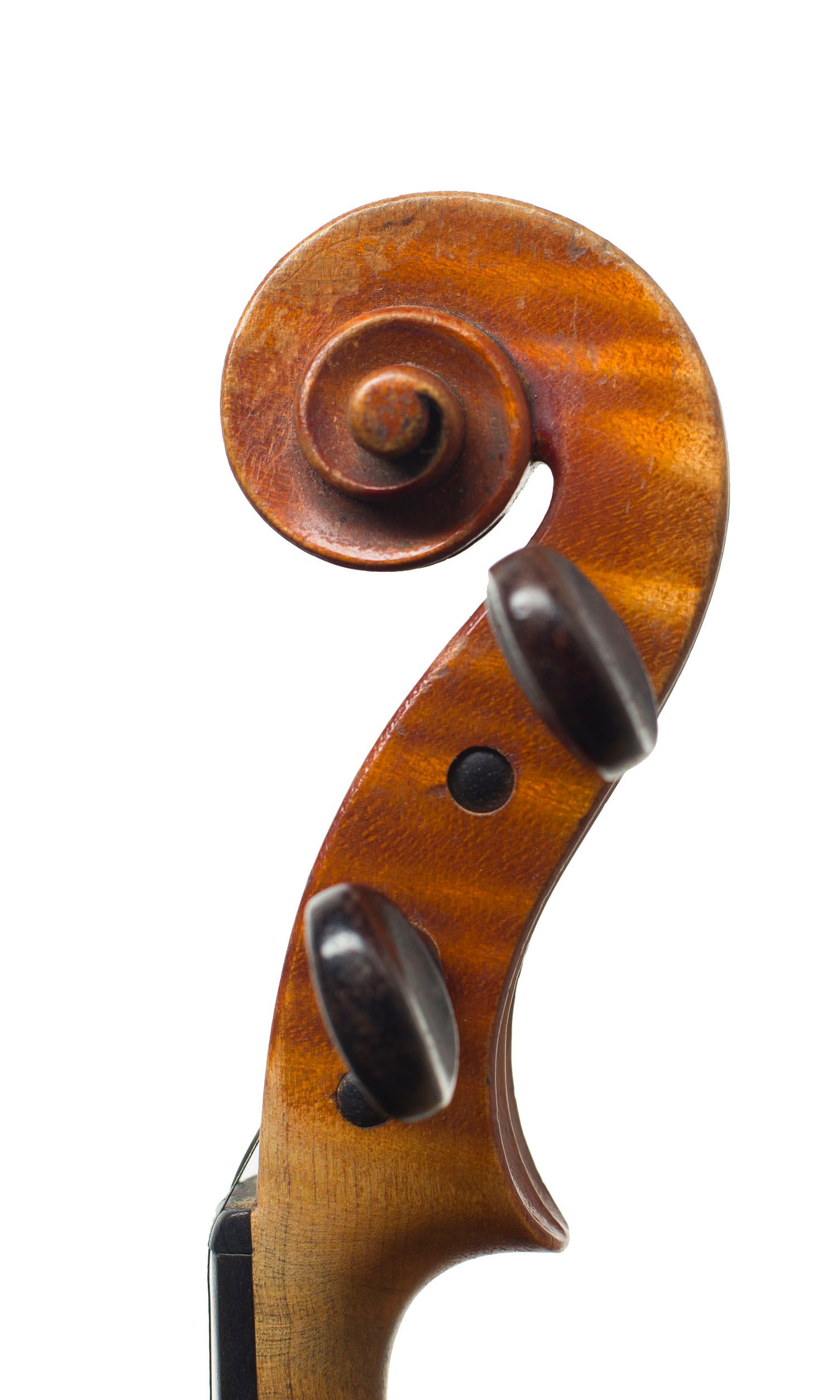 Violin by Eugene Chartreux, Lyon, 1900 — scroll