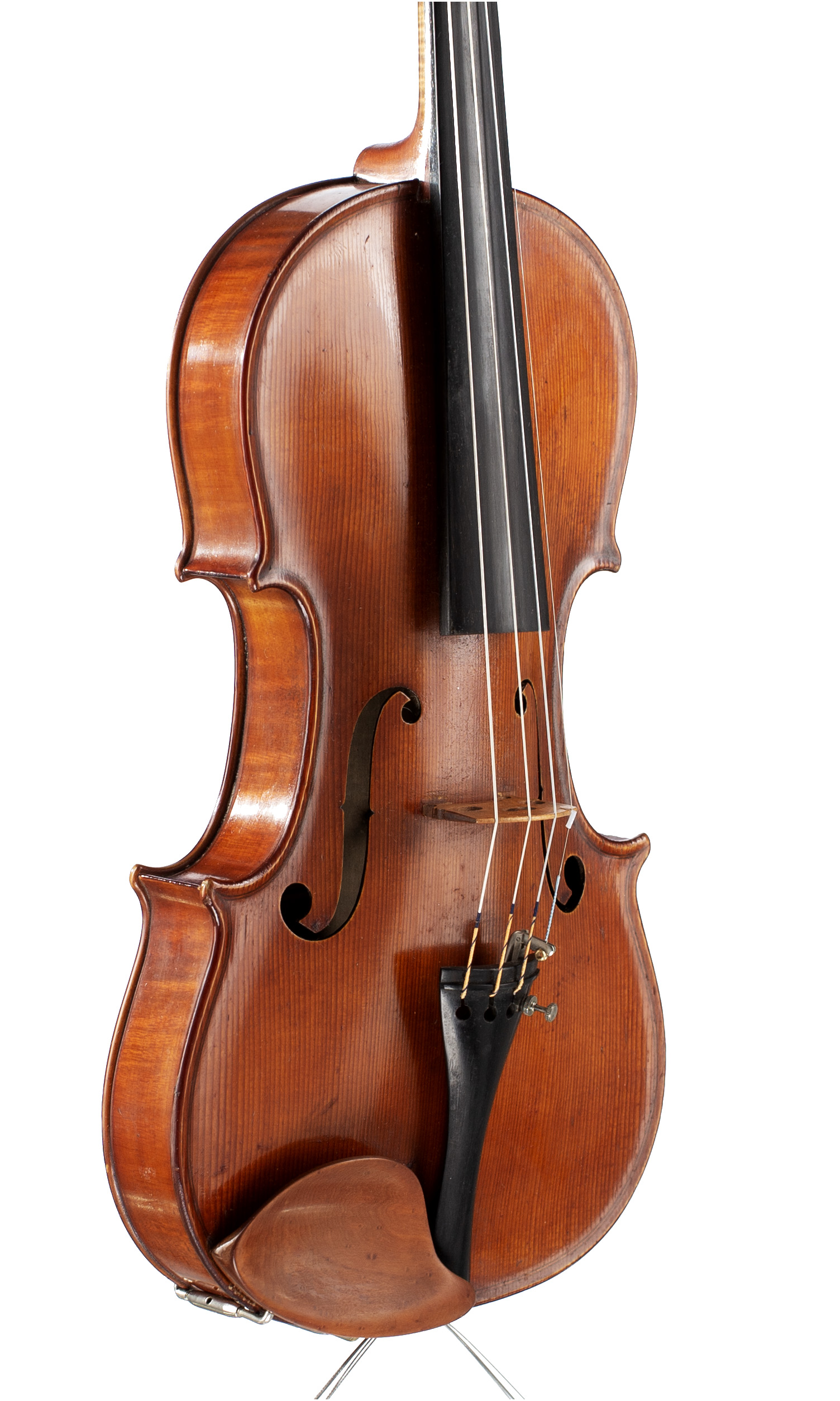 A violin by Marcel Deloget, Versailles, 1937 — angled view, 40°