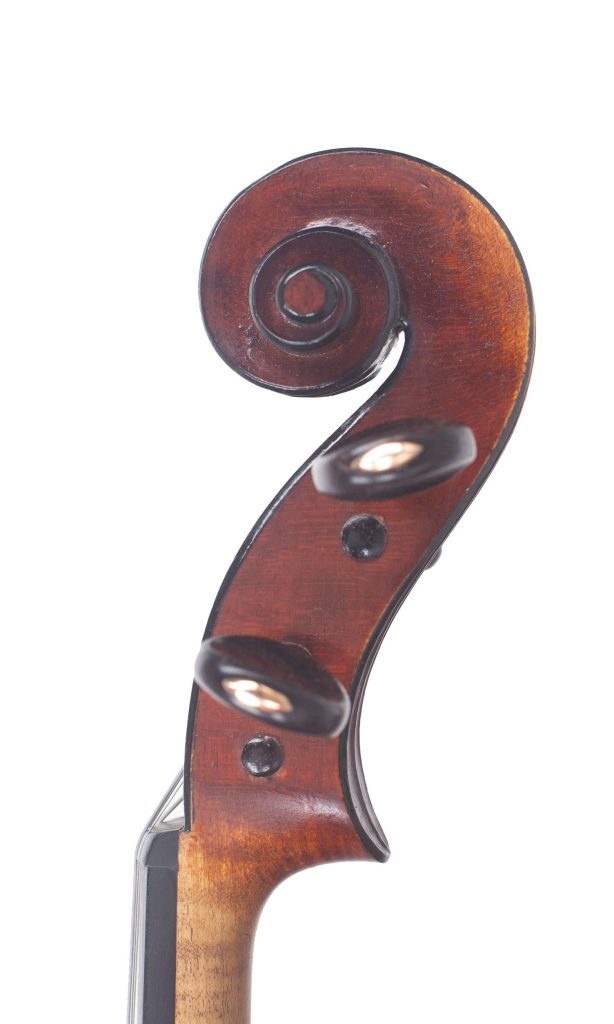 Violin by Marius Didier, Mattaincourt, 1929 — scroll