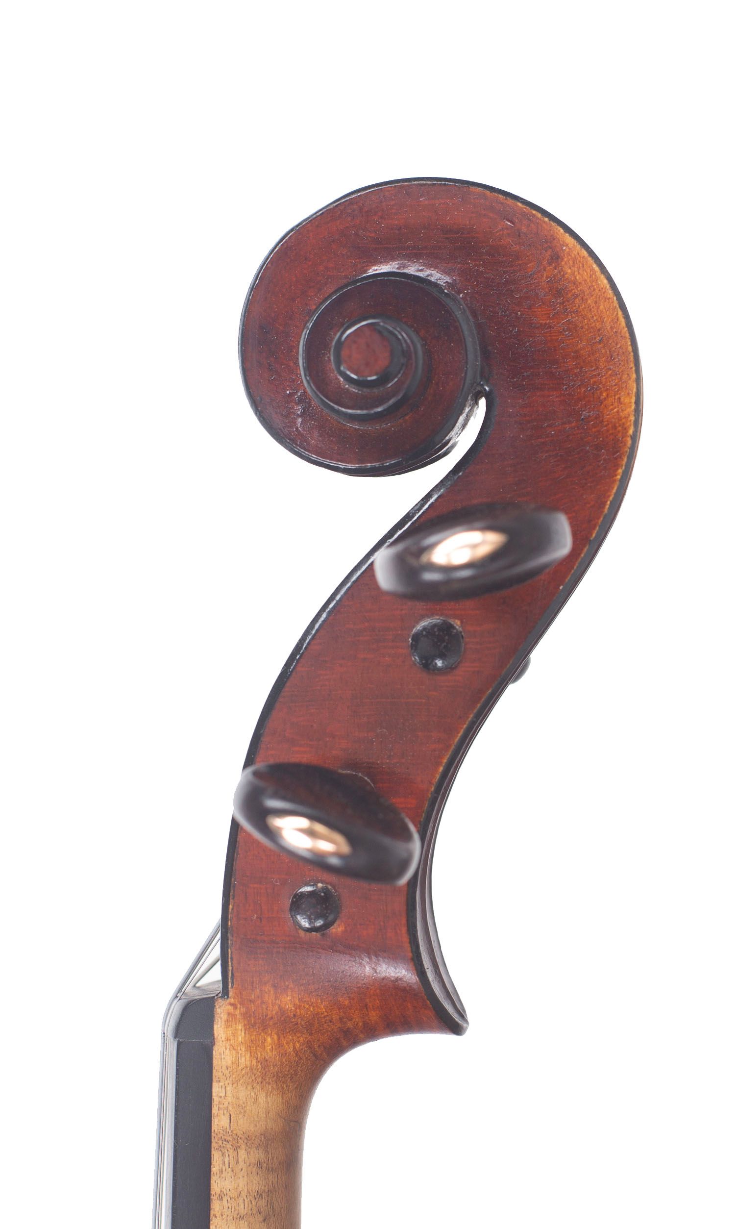 Violin by Marius Didier, Mattaincourt, 1929 — scroll