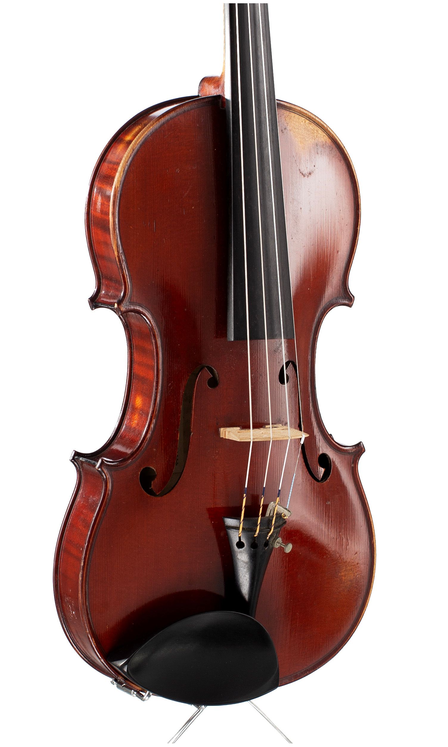 Violin by Marius Didier, Mattaincourt, 1929 — angled view, 30°