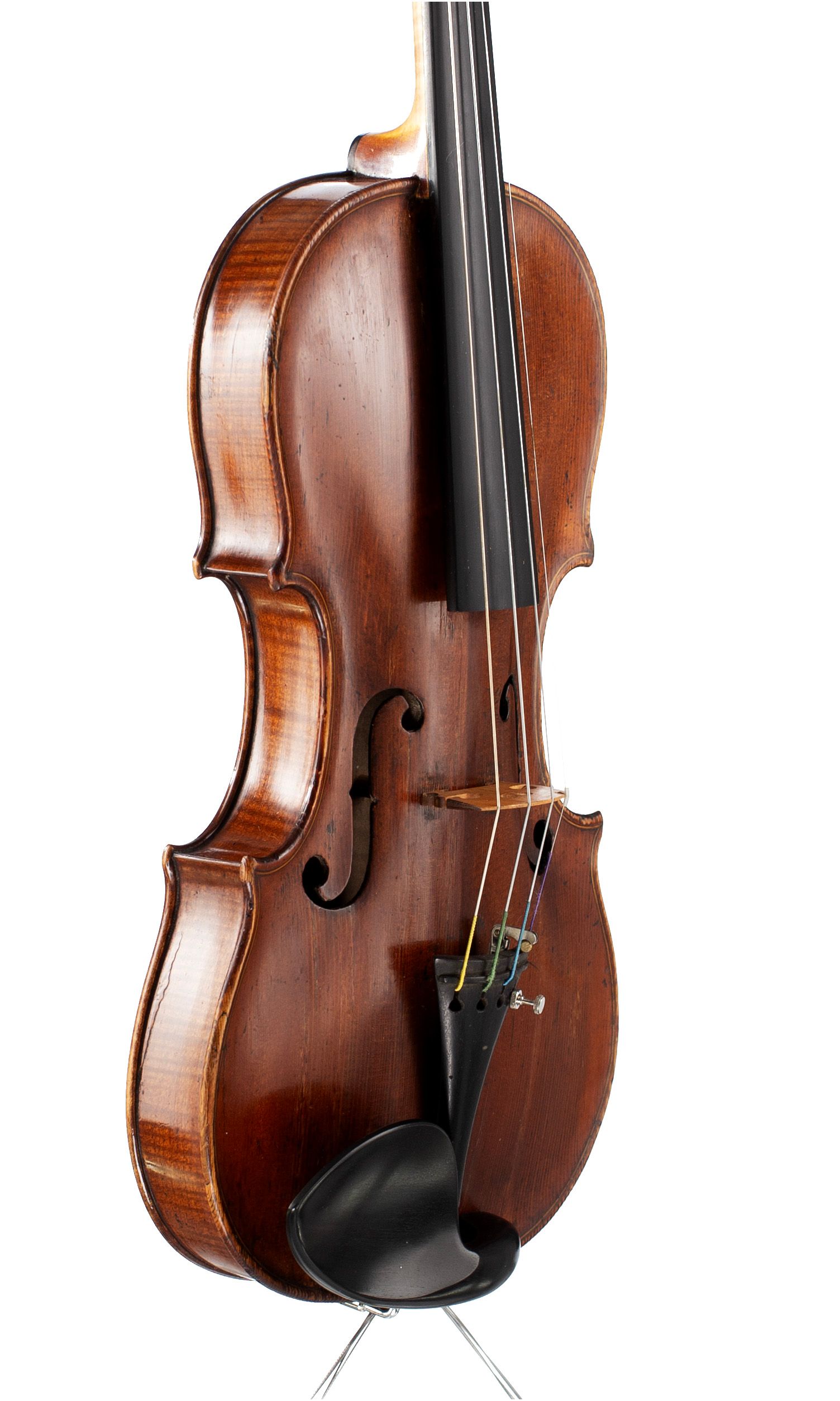Violin by Richard Duke, London, circa 1760 — angled view, 50°